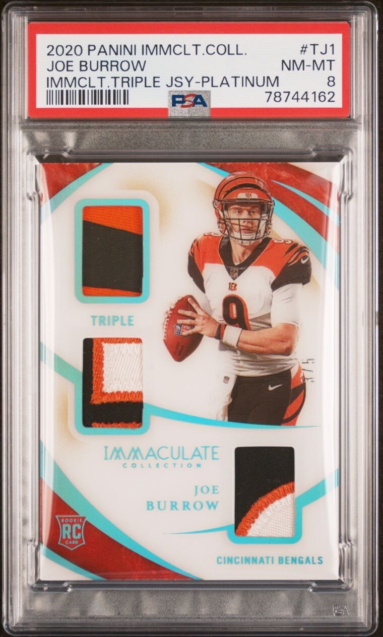 Joe Burrow Panini Immaculate Collection Immaculate Triple Jerseys #TJ1 Platinum