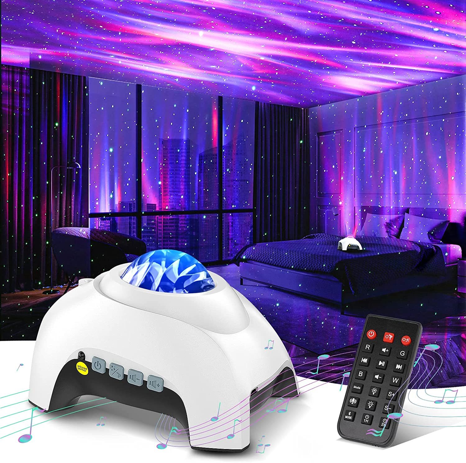 Northern Galaxy Light Aurora Projector with 33 Light Effects, Night Lights LE...