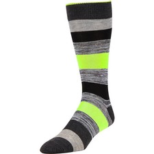 Mens George Fashion Crew Dress Socks Rugby Neon Spacedye Striped 1 Pair Sz 6-12