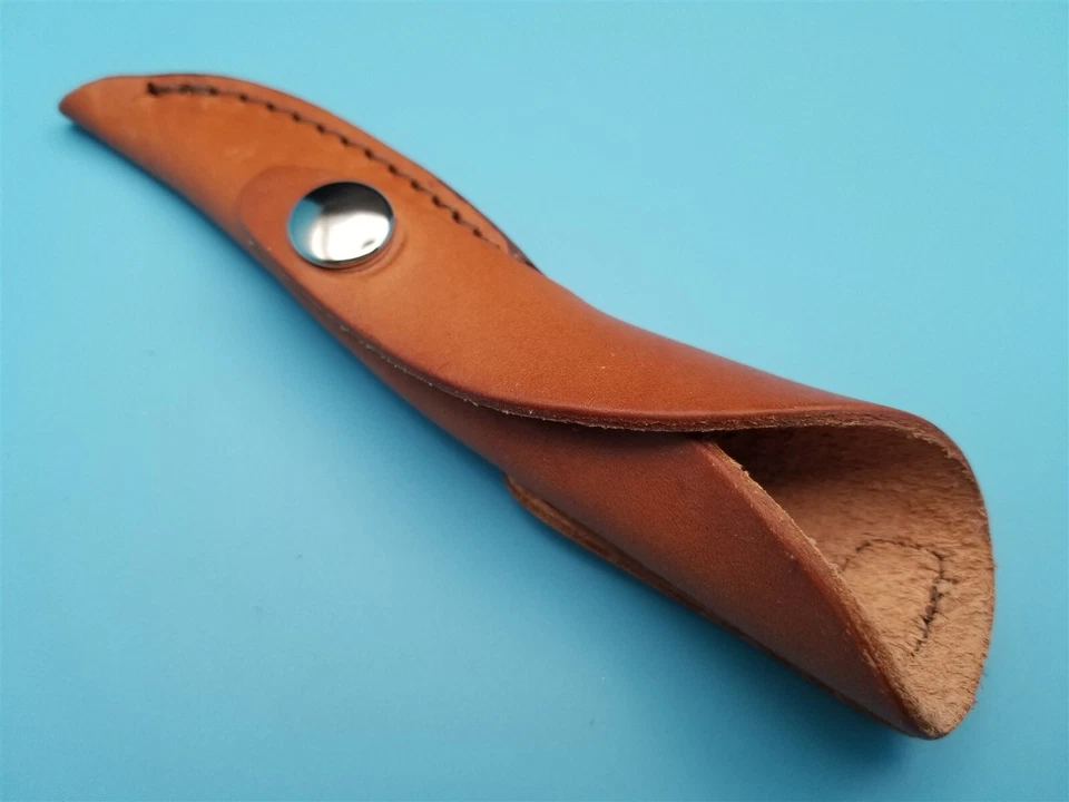 Estuche Mini Funda Cuchillo Finn Cuero Marrón Hoja Fija Cinturón Bolsa 6.75"x3 1/8" M3 Foto 3 de 4