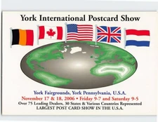 Postcard York International Postcard Show Flags & Globe Art Print