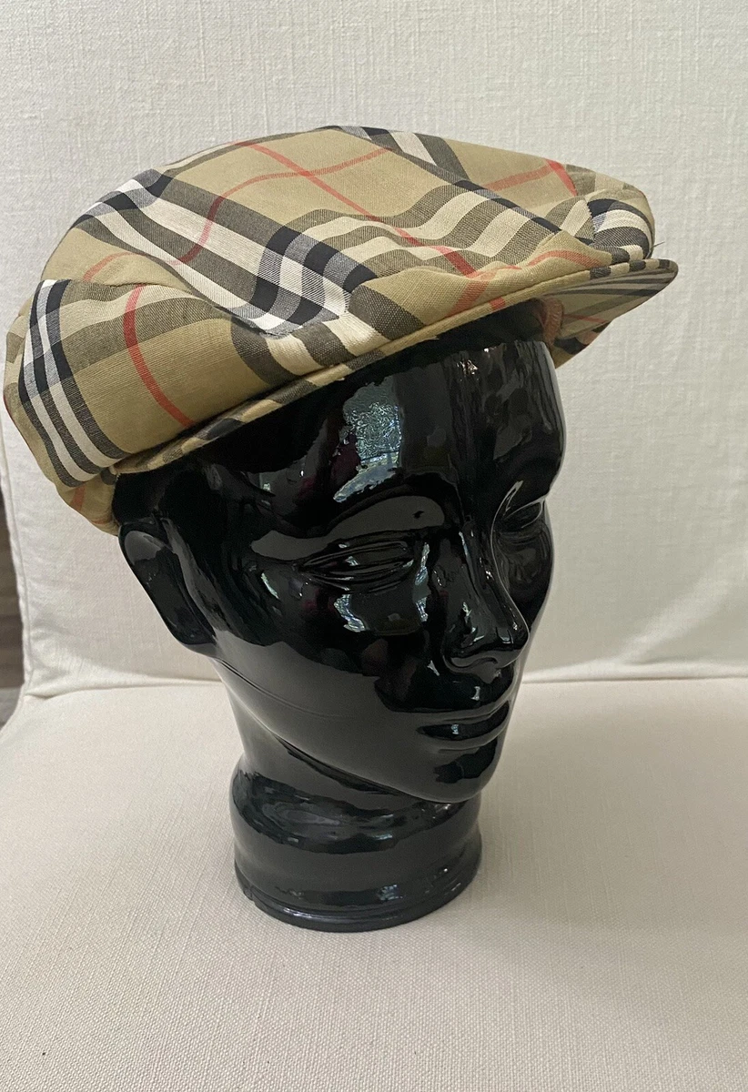 🔥🔥Authentic Vintage Burberry Check Golf Newsboy Cabbie Men’s Hat XL 🔥🔥