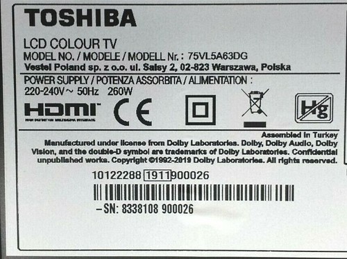 Power Supply 23348686 17PW30 Für TOSHIBA 75VL5A63DG - Bild 4 von 4