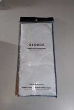 NOS Sealed George 100 Cotton White Handkerchiefs Set of 6