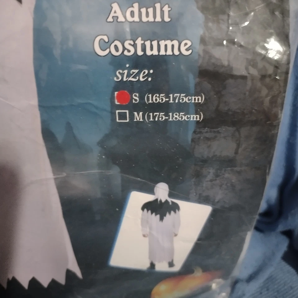 Disfraz Fantasma Para Hombre Mediano Bata Máscara Con Capucha Blanco Halloween Poliéster Talla S Foto 2 de 2