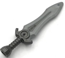 Lego New Pearl Dark Gray Minifigure Weapon Sword w/ Stud w/ Silver Blade Part