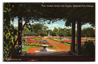 1930s - Sunken Gardens Humboldt Park, Chicago, Illinois Postcard (UnPosted)