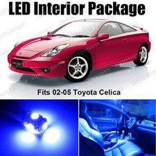 6 x Premium Blue LED Lights Interior Package Deal Toyota Celica 2002-2005 + Tool