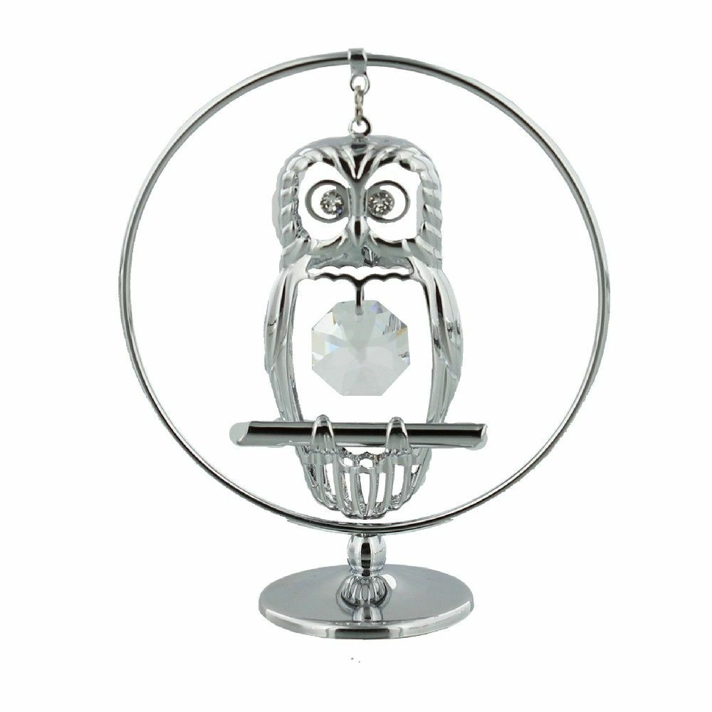 Crystocraft OWL Austrian Crystals Free Standing Ornament