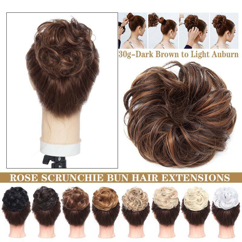 Messy Curly Hair Bun Scrunchy Extensions – Quick and Easy Updo Accessory