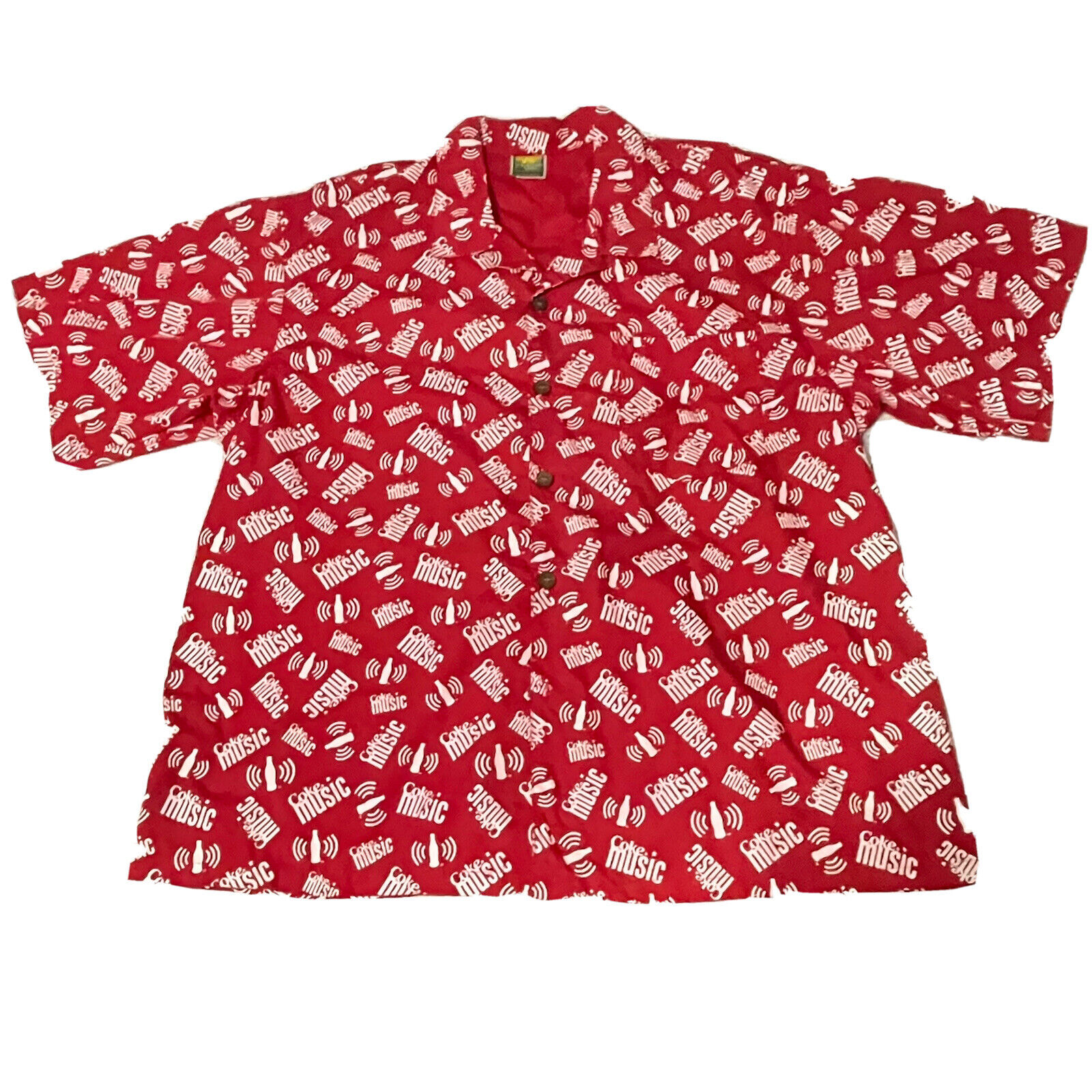 Coke Shirt Mens XL Vintage Hawaiian All Over Prin… - image 1