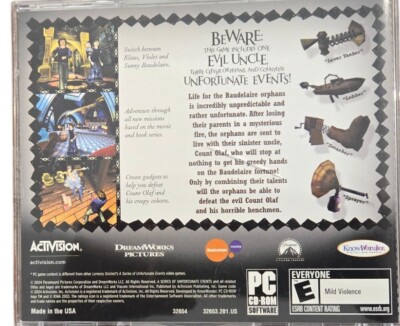 Lemony Snicket's A Series of Unfortunate Events PC CD-ROM Windows