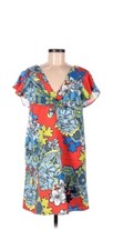 ASOS Dress 6 Mini Retro Floral Ruffle V Neck Short Sleeve Party 70's Colorful