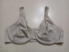 Warners Minimizer Bra 42D Beige Unlined Underwire