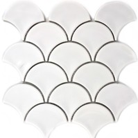 Keramikmosaik Weiß Fliesenspiegel Dusche KüChe Bad Wc 13-FS01 | 10 Mosaikplatten