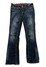 Rock Revival Noelle Women's Distressed Boot Cut Blue Jeans Tag Size 28