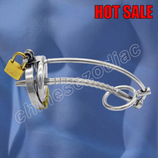 Metal Tube Cage Lock Bondag Men Stainless Steel Male Chastity Device Belt