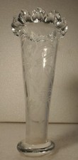 KOSTA BODA SIGNED ETCHED ART GLASS ULRICA HYDMAN VALLIEN SWEDISH ARTIST VASE