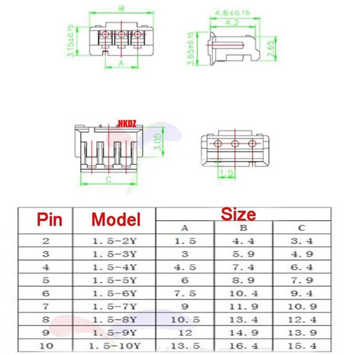JST SH1.0mm SH1.25mm ZH1.5mm 2-10Pin Micro Connector PCB Socket Plug Wire Cable - Picture 6 of 63