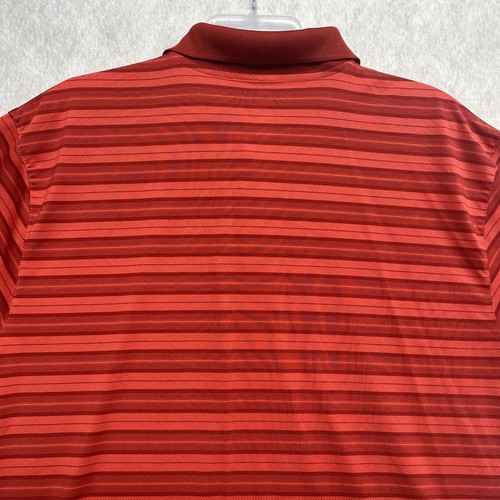PGA Tour Airflux Performance Men's Red Striped Golf Polo Shirt XXL Embroidered - Picture 12 of 20