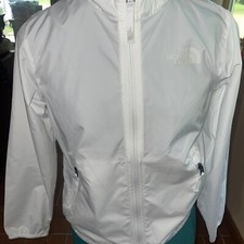 The North Face Youth Wind Hoodie Jacket Sz M Unisex White Windbreaker