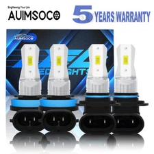 H11 & 9005 Super Bright White LED Headlight Kit Combo Bulbs 12000K High Low Beam