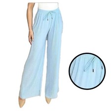 Women  ITALIAN PLEATED LONG WIDE LEG TROUSER PANTS