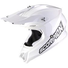 Scorpion VX-16 Air Solid Bianco/Bianco Casco Motocross Fuoristrada Casco Moto