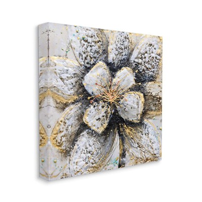 Abstract Gold White Textured Flower Petals Canvas Britt Hallowell Wall Art, 2...