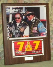 DALE EARNHARDT & RICHARD PETTY AUTOGRAPHED 8X10 PHOTO 12X15 7&7 PLAQUE W/COA WOW