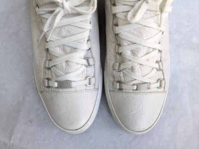Balenciaga Arena White Men 12 45 Leather Low Top Sneakers Shoes