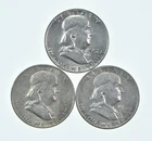Higher Grade - 1953-D 1957 1950 Franklin Half Dollar 90% SIlver Lot *117