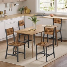 Dining Chair Set of 4, Rustic Wood Chairs with Metal Steel Frame, Easy to Ass...