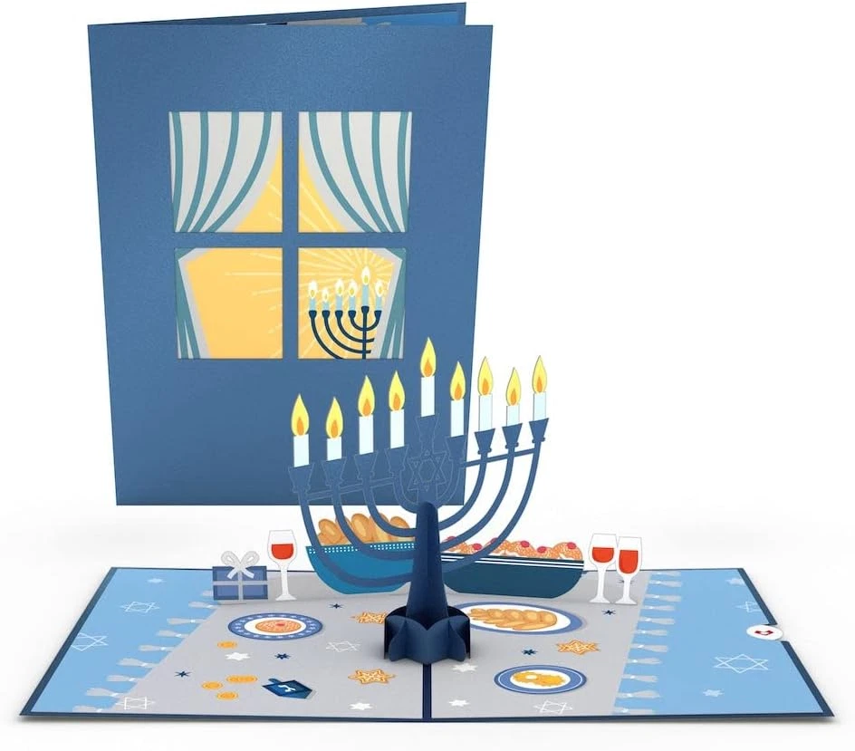 Tarjeta emergente de vacaciones para ella y él - Tarjetas de felicitación 3D Hanukkah para niños, niñas Foto 2 de 4