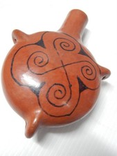 EXTRA NICE ANTIQUE MARICOPA INDIAN POTTERY PERSONAL CANTEEN SHOT CONTAINER POT