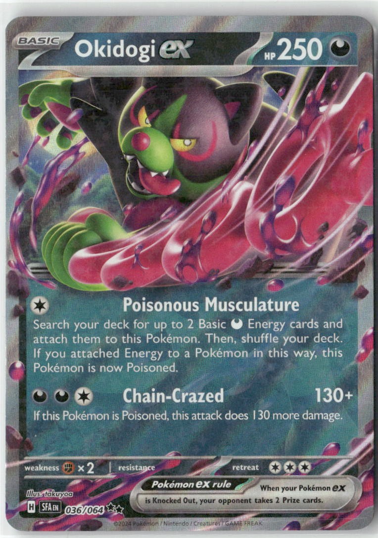 Okidogi ex 036/064 Double Rare Shrouded Fable Pokemon Holo Lightly Played