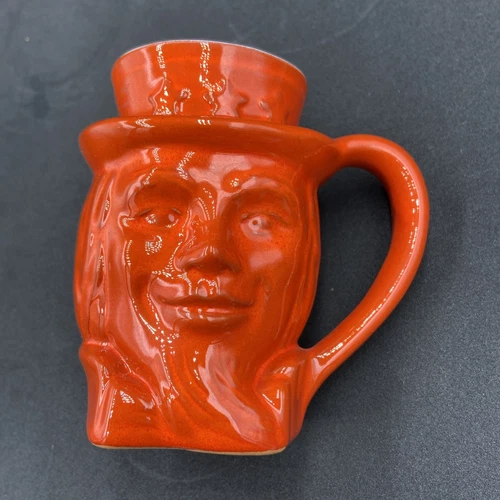 Frankoma Pottery Uncle Sam Toby Mug 1976 Centennial, #600, Red Glaze