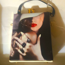 Small Womens Black/White/Red Woman Graphic Pr...