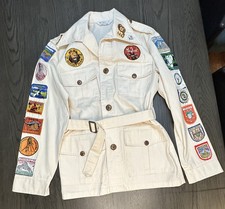 Vintage African Safari Jacket 1970's with 18 Vintage Patches Boys