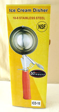 Winco ICD-6, 3 3/4-Ounce Ice Cream Disher with White Handle, Size 10, NSF
