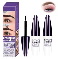 2 Pcs Dark Brown Easy Peel Off Eyebrow Gel, Tattoo Eyebrow Tint, Waterproof amp