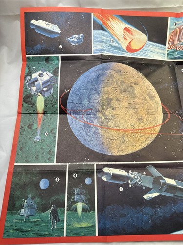 Póster desplegable Hammond Inc Trip to the Moon 1969 promoción de la NASA y astronautas - Imagen 4 de 9