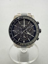 Seiko Solar Watch SLV Black Stainless Steel Analog Used