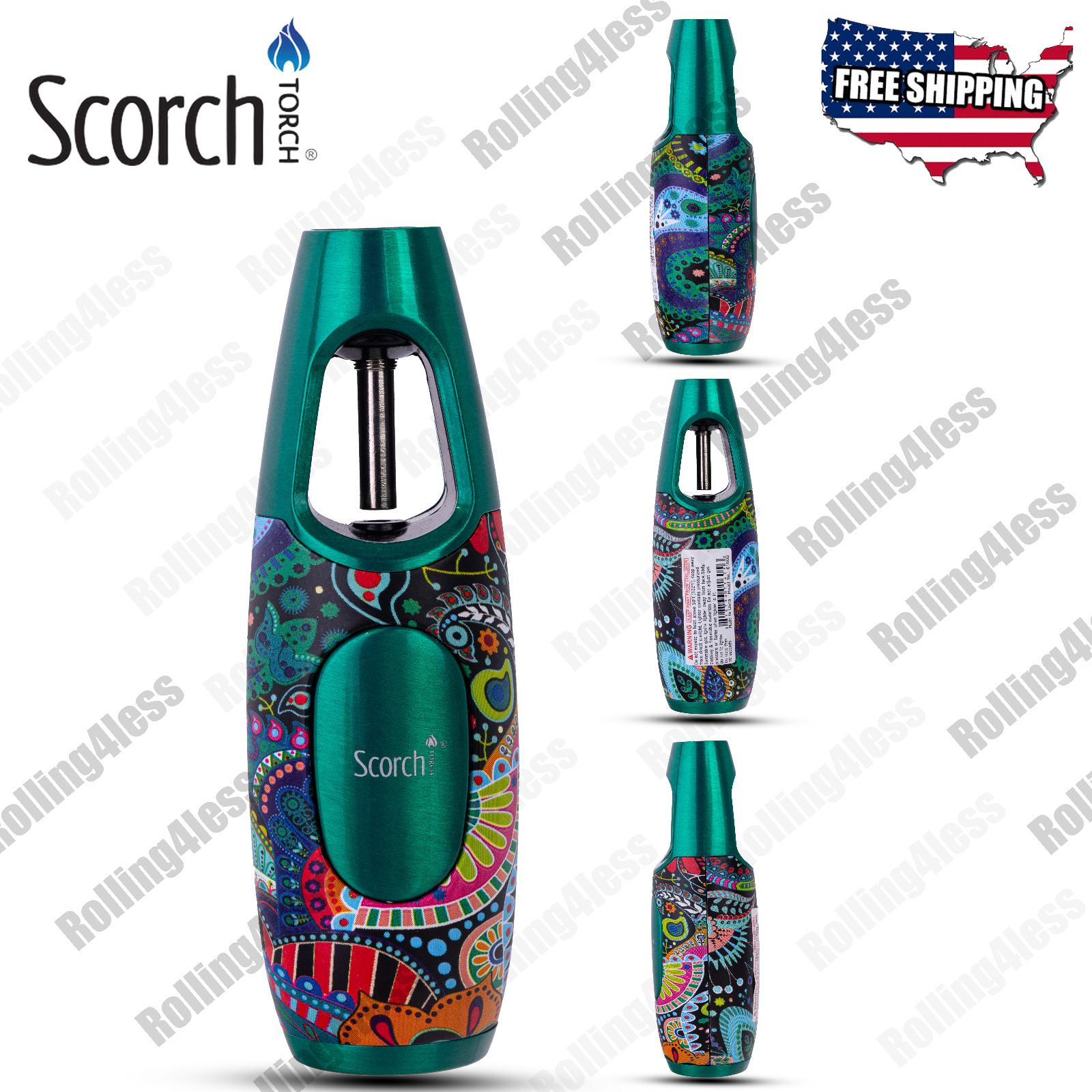 Scorch Torch Easy Grip Straight Single Flame Jet Torch Lighter-61800