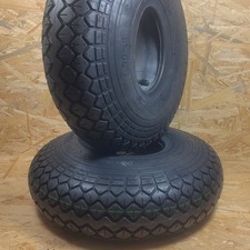 2 x Reifen + Schlauch 4.00-5 ~ 330x100 schwarz E-Mobil Scooter Talkum 90/90°