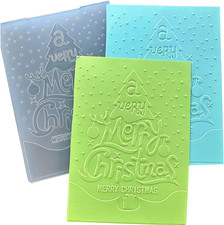 Christmas Sentiment Tree Embossing Folders for Card Making Merry Christmas Embos