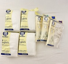  45 Gerber Lot of 16 Reusable Cloth 100 Cotton Prefold Diapers 3 Diaper Covers