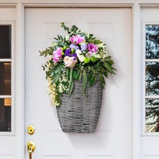 Front Door Basket Woven Hanging Basket with Hemp Rope Handmade Large Woven