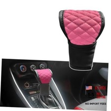 Car Gear Shift Knob Cover, Soft Leather Anti-Slip Gear Shifter Stick Pink