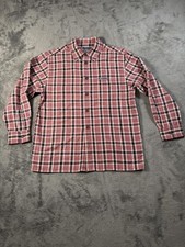Vintage Guess Jeans Shirt Youth 12-14 Red Plaid Long Sleeve Button Up Boys Y2K